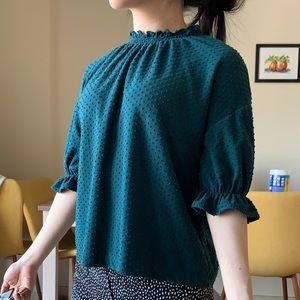 Madewell Clip Dot Ruffle Top